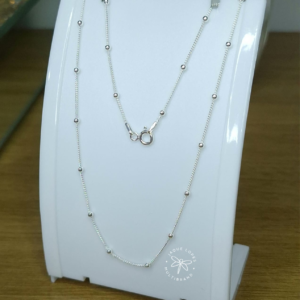 Corrente Prata 925 grumê com bolinhas