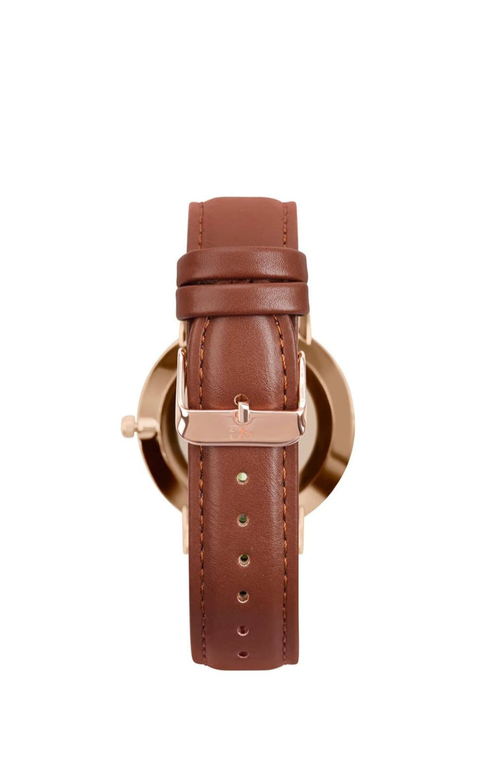 Relógio Feminino Marrom Pulseira de Couro Bronx Rosé Gold 32mm