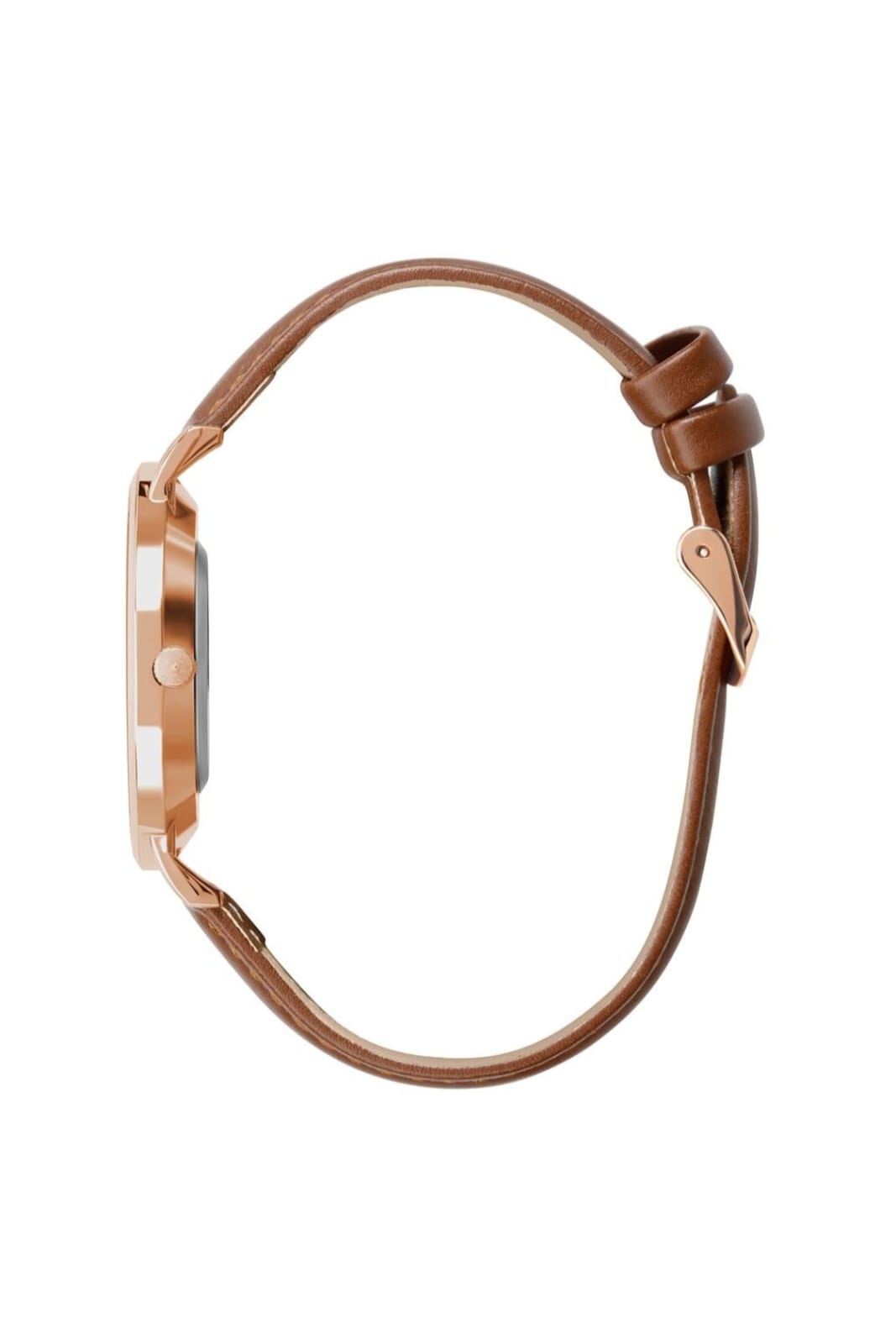 Relógio Feminino Marrom Pulseira de Couro Bronx Rosé Gold 32mm