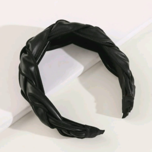 Tiara couro eco trançada